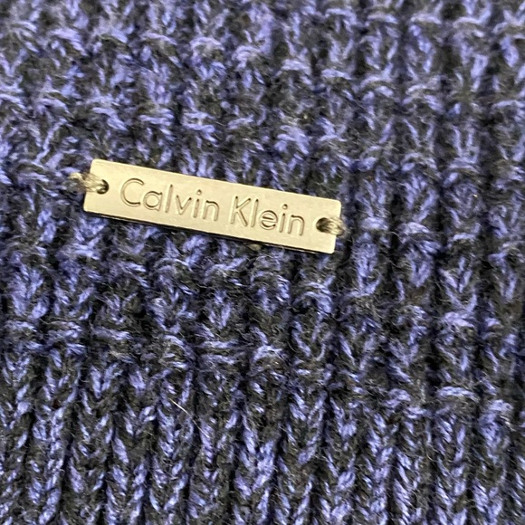 Calvin Klein Men’s Size Medium Blue Sweater Hoodie Cotton/Acrylic Blend - Picture 4 of 8